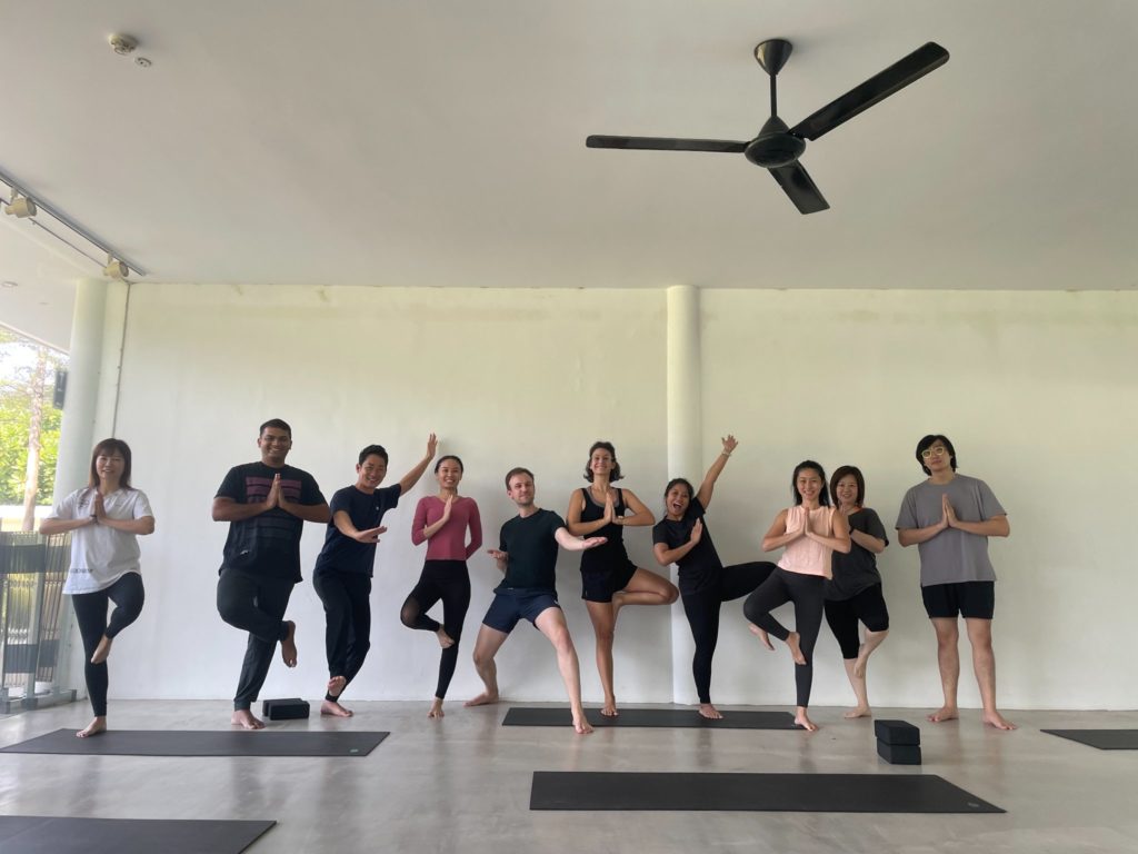 Ogury employees in yoga poses
